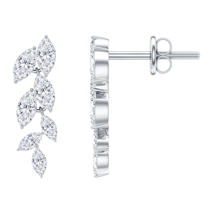 Marquise Cut Moissanite Bridal Dangle Earrings