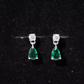 Pear Cut Lab Created Emerald and Moissanite Teardrop Earrings