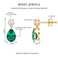 Pear Cut Lab Created Emerald and Moissanite Teardrop Earrings