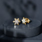 Certified Moissanite Snowflake Stud Earrings