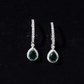 2 Carat Lab Created Emerald Teardrop Hoop Earrings with Moissanite
