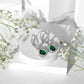 2 Carat Lab Created Emerald Teardrop Hoop Earrings with Moissanite