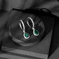 2 Carat Lab Created Emerald Teardrop Hoop Earrings with Moissanite