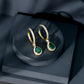 2 Carat Lab Created Emerald Teardrop Hoop Earrings with Moissanite