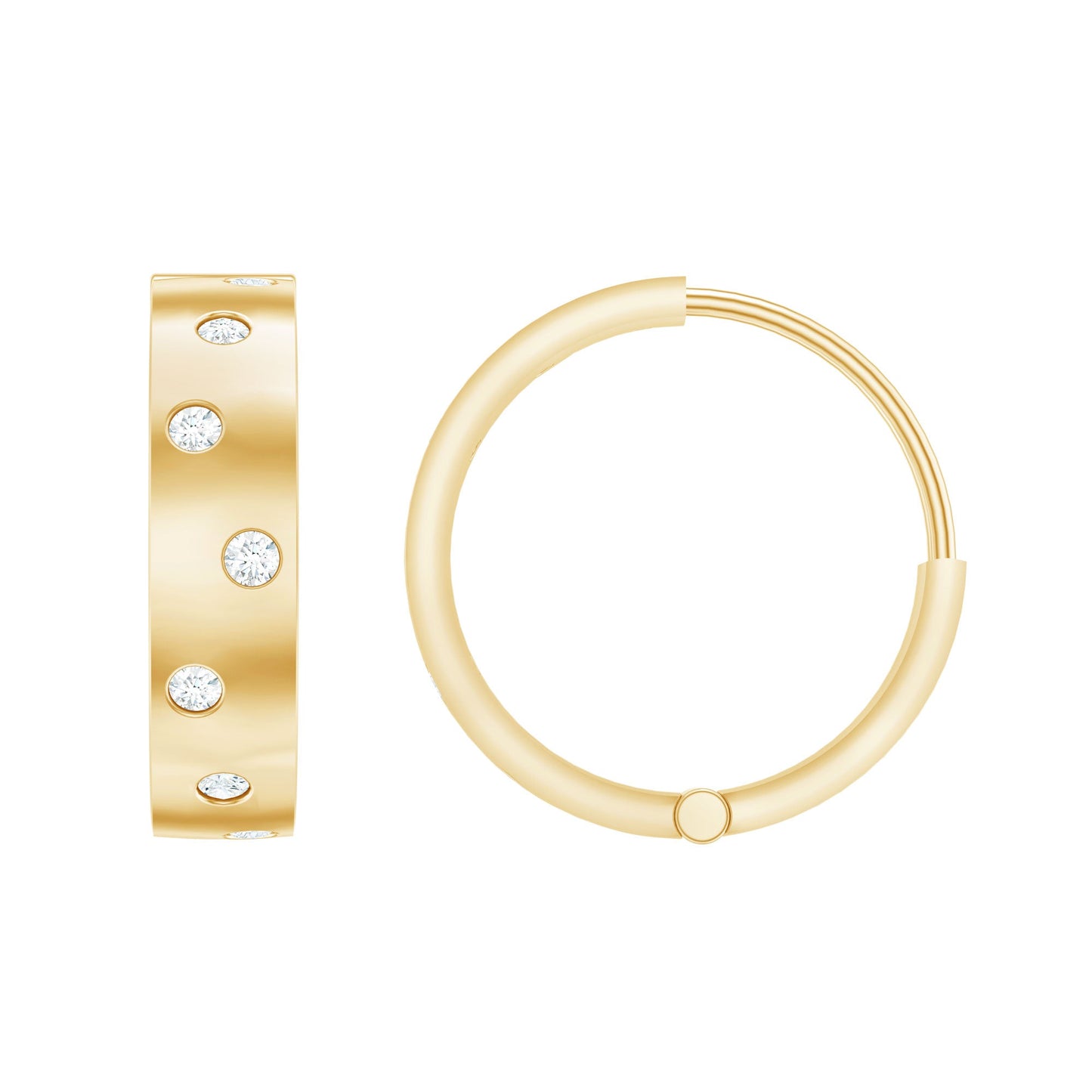 Certified Moissanite Hinged Hoop Earrings