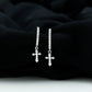 Certified Moissanite Cross Drop Earrings