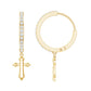 Certified Moissanite Cross Drop Earrings
