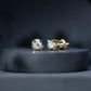 1 CT Solitaire Moissanite Cat Stud Earrings with Screw Back