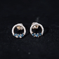 Marquise Cut London Blue Topaz and Diamond Eternity Stud Earrings