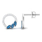 Marquise Cut London Blue Topaz and Diamond Eternity Stud Earrings