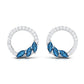 Marquise Cut London Blue Topaz and Diamond Eternity Stud Earrings