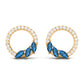 Marquise Cut London Blue Topaz and Diamond Eternity Stud Earrings
