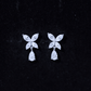 Marquise and Pear Cut Moissanite Flower Drop Earrings