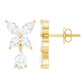 Marquise and Pear Cut Moissanite Flower Drop Earrings