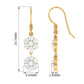Certified Moissanite Double Flower Dangle Earrings with Fish Hook
