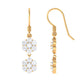 Certified Moissanite Double Flower Dangle Earrings with Fish Hook