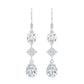 Certified Moissanite Bridal Dangle Earrings with Fish Hook