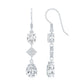 Certified Moissanite Bridal Dangle Earrings with Fish Hook