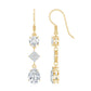 Certified Moissanite Bridal Dangle Earrings with Fish Hook