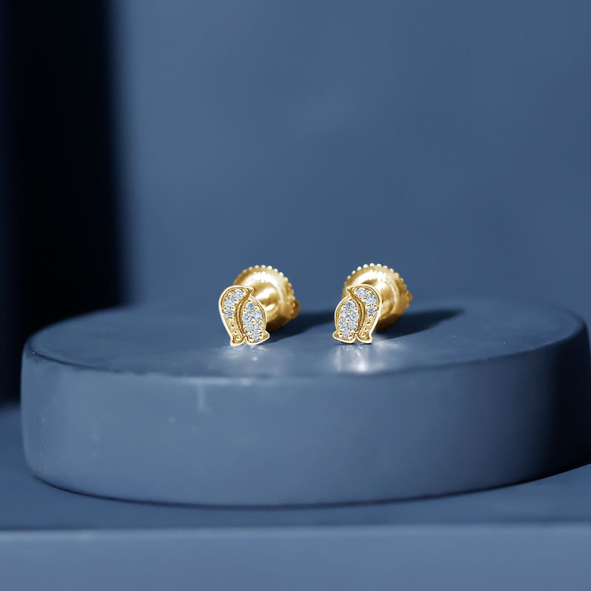 Natural Diamond Christmas Penguin Earrings With Certificate
