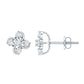 Diamond Flower Cluster Earrings For Women