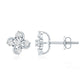 Diamond Flower Cluster Earrings For Women
