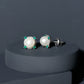 6 Carat Freshwater Pearl Bridal Stud Earrings with Emerald