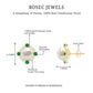 6 Carat Freshwater Pearl Bridal Stud Earrings with Emerald