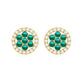 Lab Created Emerald Flower Earrings with Diamond Halo