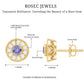 Antique Style Tanzanite and Diamond Halo Stud Earrings