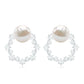 Real Freshwater Pearl and Diamond Bridal Stud Earrings