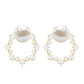 Real Freshwater Pearl and Diamond Bridal Stud Earrings