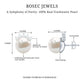 Real Freshwater White Pearl Stud Earrings with Diamonds
