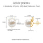 Real Freshwater White Pearl Stud Earrings with Diamonds