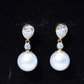 Real Freshwater Pearl and Moissanite Drop Earrings