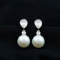 Real Freshwater Pearl and Moissanite Drop Earrings