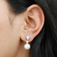 Real Freshwater Pearl and Moissanite Drop Earrings