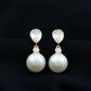 Real Freshwater Pearl and Moissanite Drop Earrings