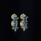 Genuine London Blue Topaz Tortoise Stud Earrings