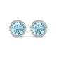 1.6 Carat Round Cut Aquamarine Martini Stud Earring