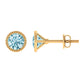 1.6 Carat Round Cut Aquamarine Martini Stud Earring