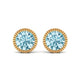 1.6 Carat Round Cut Aquamarine Martini Stud Earring