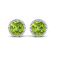 Round Peridot Solitaire Stud Earrings in Bezel Setting