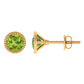 Round Peridot Solitaire Stud Earrings in Bezel Setting