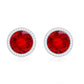 Round Cut Lab Created Ruby Martini Stud Earrings