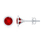 Round Cut Lab Created Ruby Martini Stud Earrings
