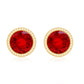 Round Cut Lab Created Ruby Martini Stud Earrings