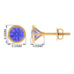 1 CT Round Cut Natural Tanzanite Solitaire Stud Earring in Bezel Setting
