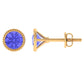 1 CT Round Cut Natural Tanzanite Solitaire Stud Earring in Bezel Setting