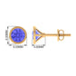 1 CT Round Cut Natural Tanzanite Solitaire Stud Earring in Bezel Setting
